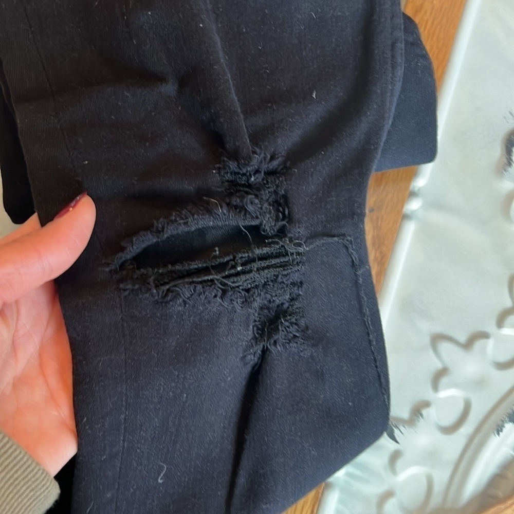 Express Legging High Rise Distressed Denim - Picture 3 of 4